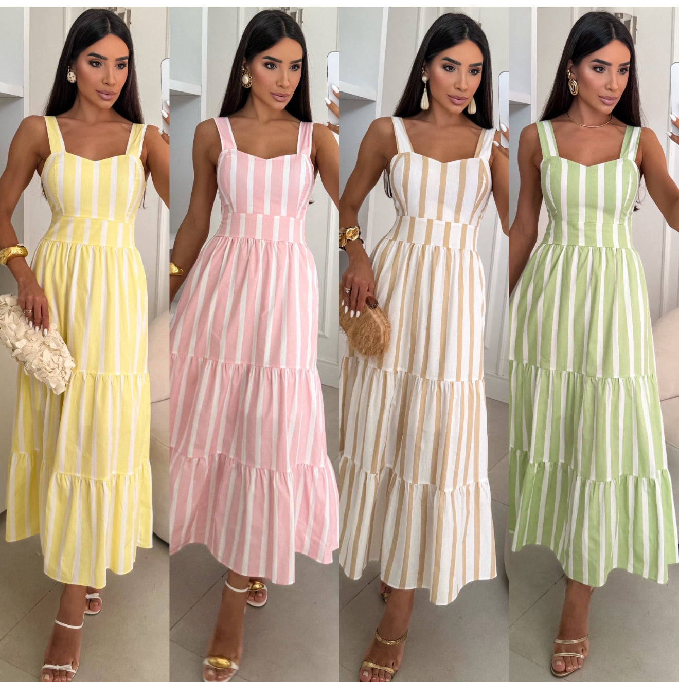 Tricoline Long Dress