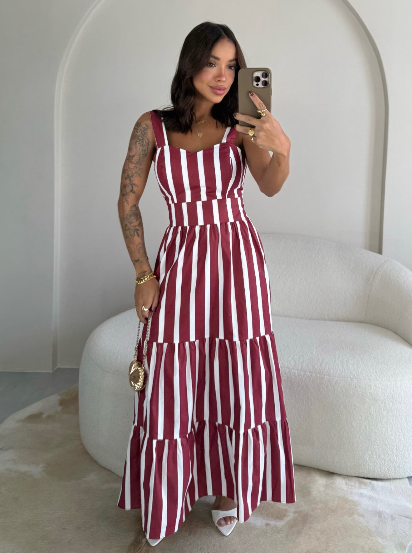 Tricoline Long Dress