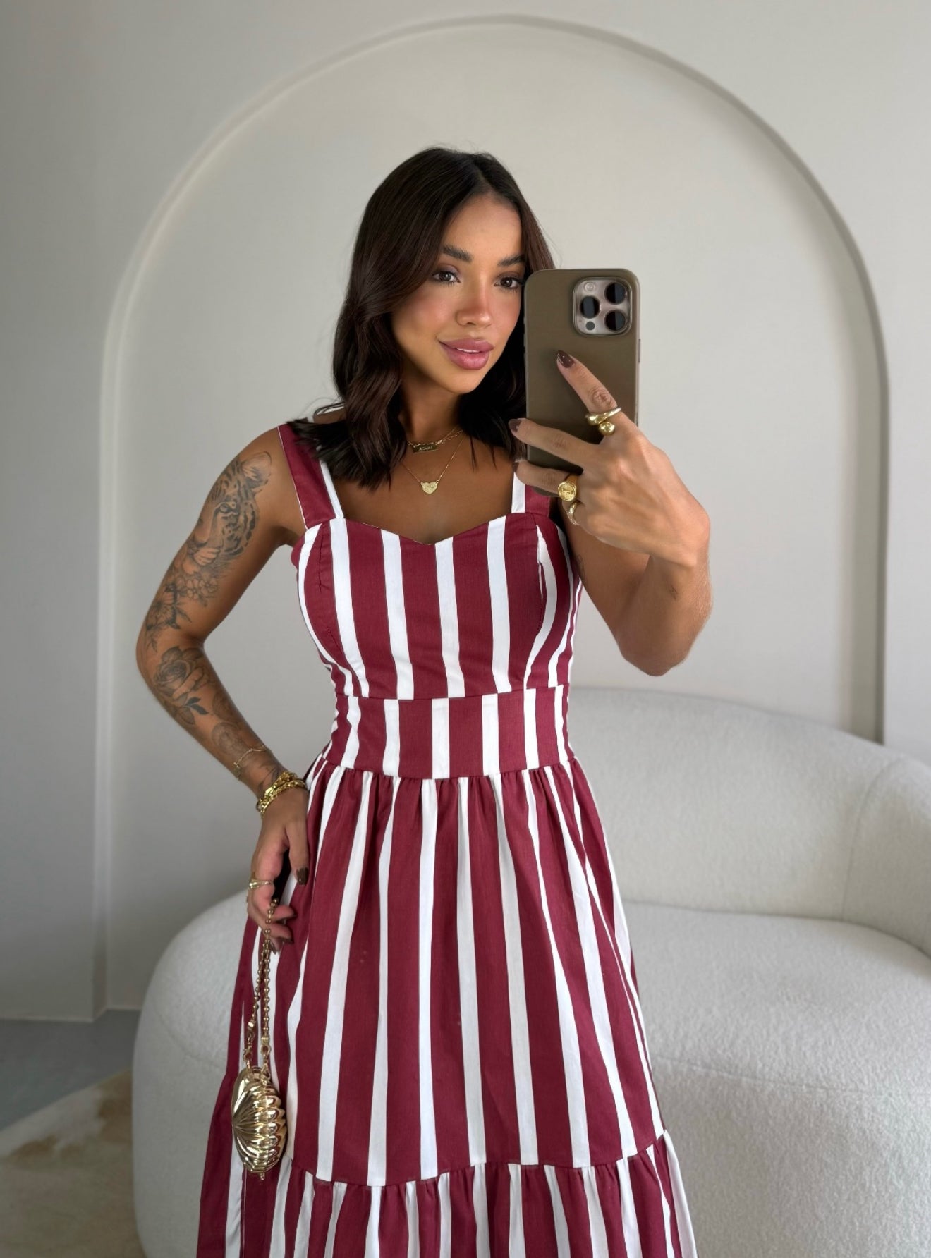 Tricoline Long Dress