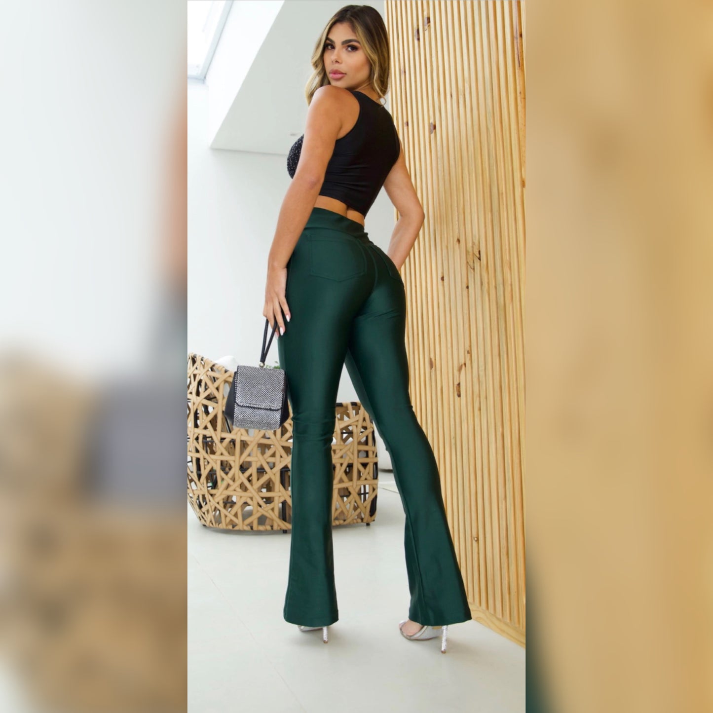 Leggings acampanados verdes brasileños