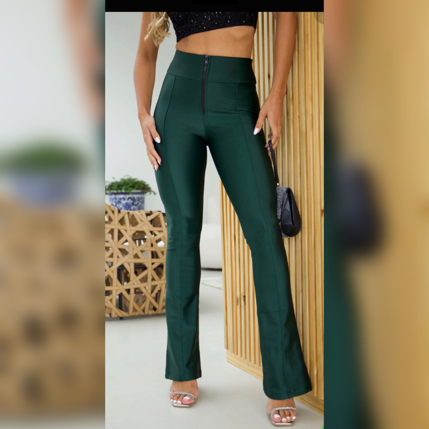 Leggings acampanados verdes brasileños