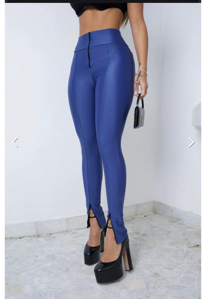 Leggings sem costura jeans azul brasileiro