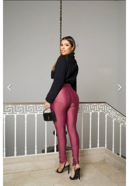 Leggings brasileiras sem costura em ouro rosa