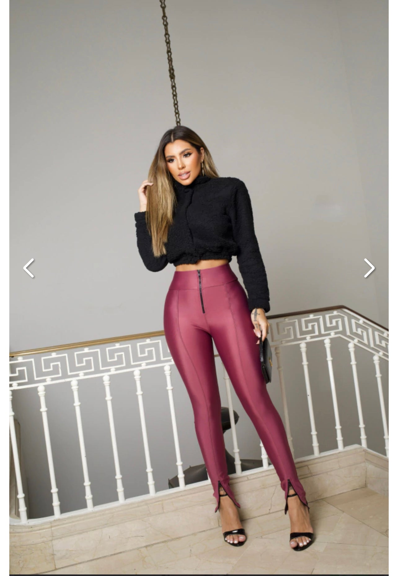 Leggings brasileños sin costuras en oro rosa